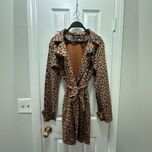 Forever 21 Leopard Print Trench Coat
